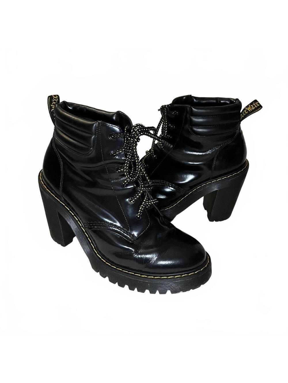 Dr. Martens Persephone Patent Leather Heeled Boots Size 9
